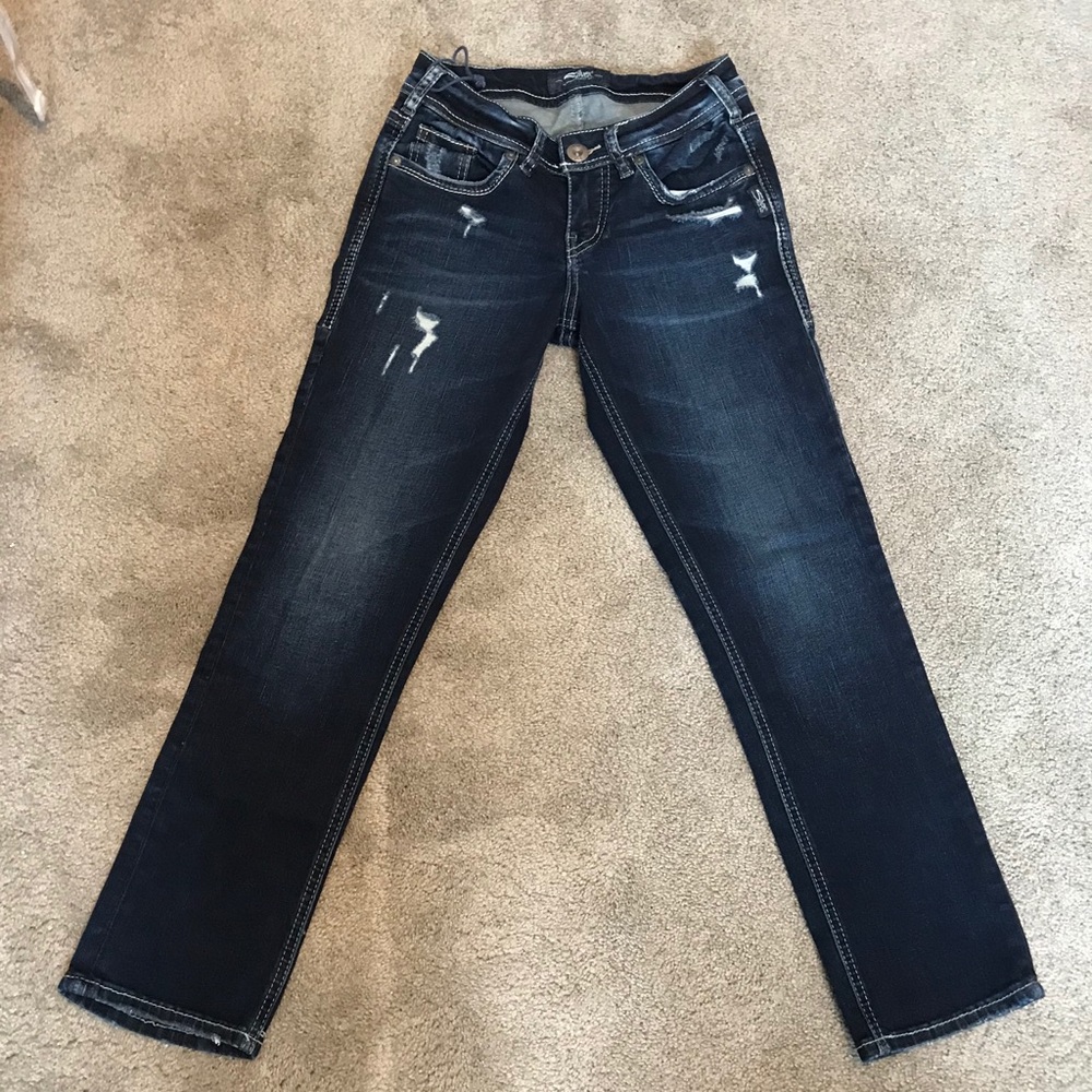NWOT Silver Suki Capri